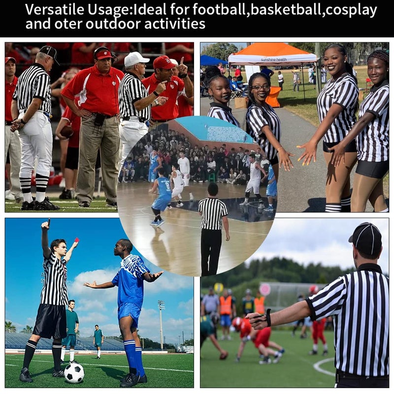 Shinestone Referee Shirt, Referee Costume Shirt for Womens and Mens, Zipper Neck Referee Umpire Shirt Jersey for Football, Soccer and Sports for Christmasï¼ˆLargeï¼‰ - Image 5